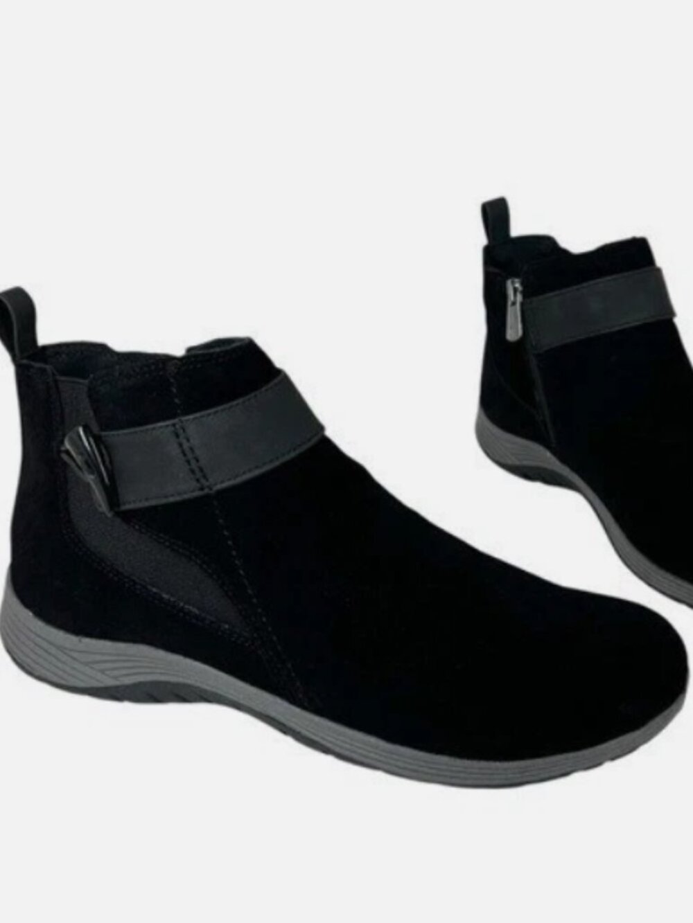 Easy Spirit Women's Hadely Ankle Booties Black Suede 9.5M